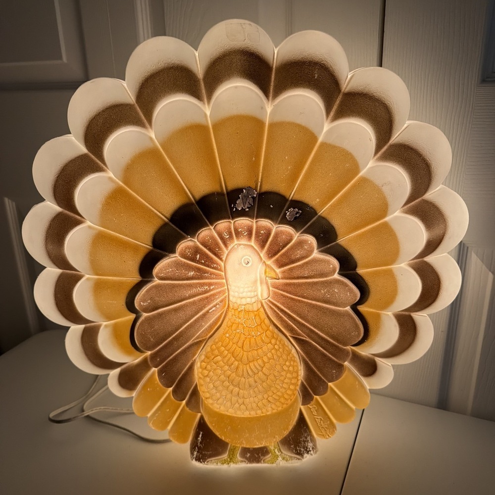 1995 Thanksgiving Turkey Blow Mold Don Featherstone Union Products 19" Tall